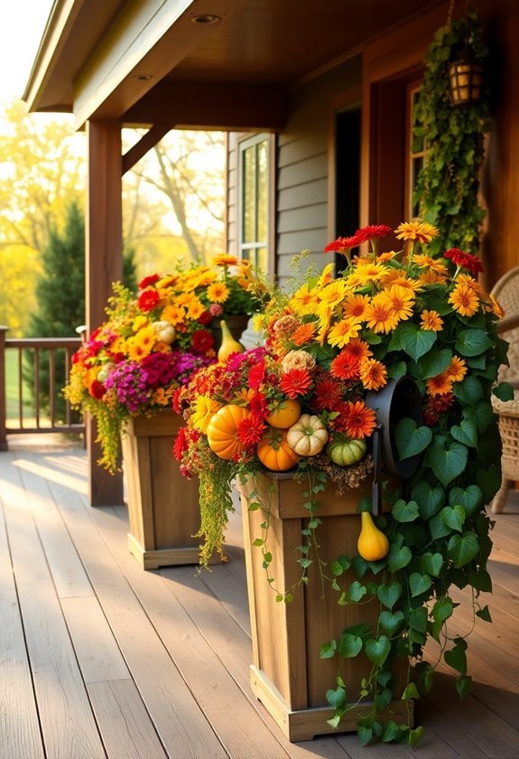 harvest themed decorative planters