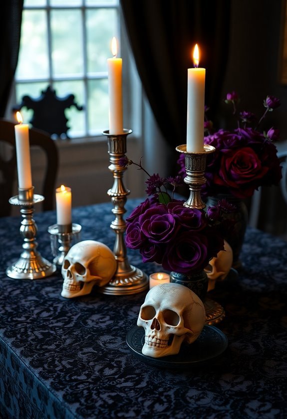 hauntingly arranged dinnerware display