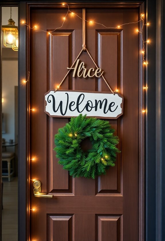 holiday themed entrance decorations