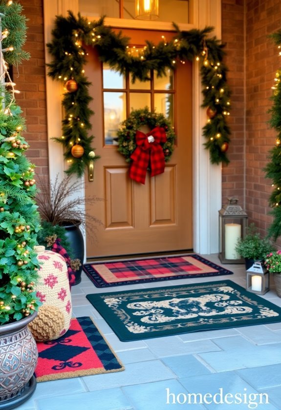 holiday themed welcome mats