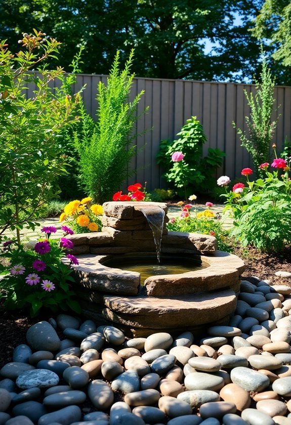 install a decorative fountain