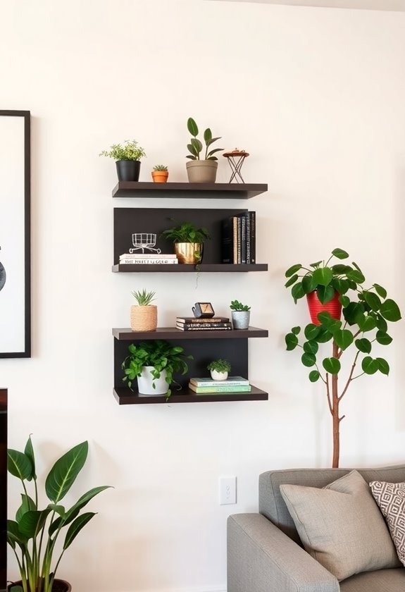 install stylish floating shelves