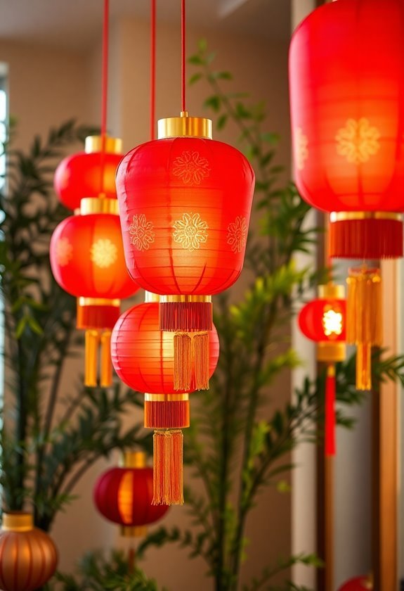 lucky red lanterns symbolize prosperity