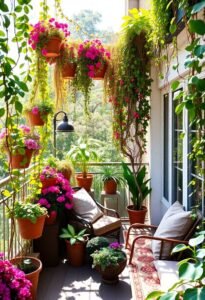 lush balcony plant decor