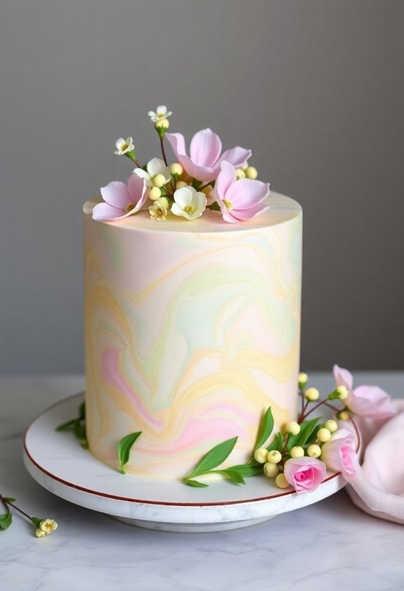 marbled fondant cake decoration