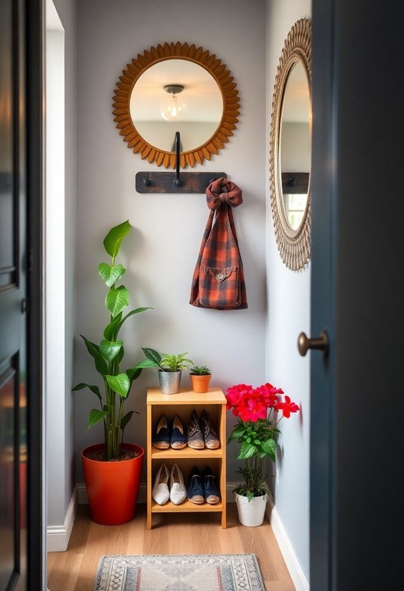 maximize tiny entryway decor