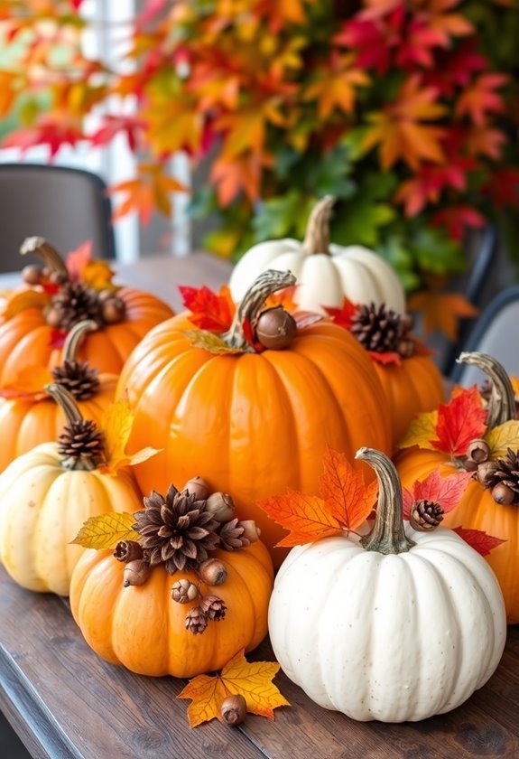 natural autumn pumpkin decor