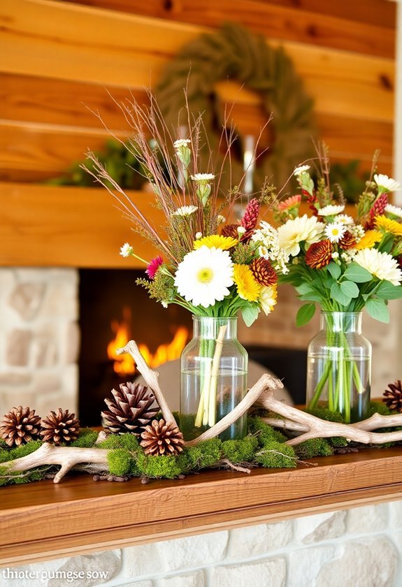 natural themed table decor