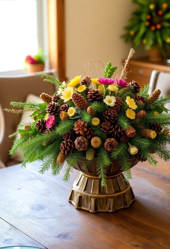 natural themed table decor