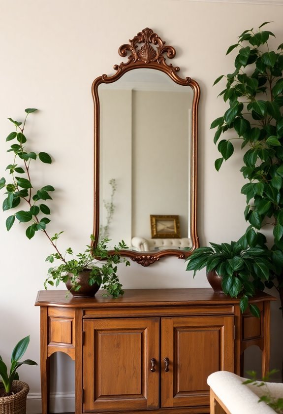 reflective decor above furniture