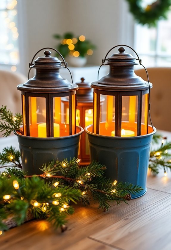 rustic illuminated lanterns design