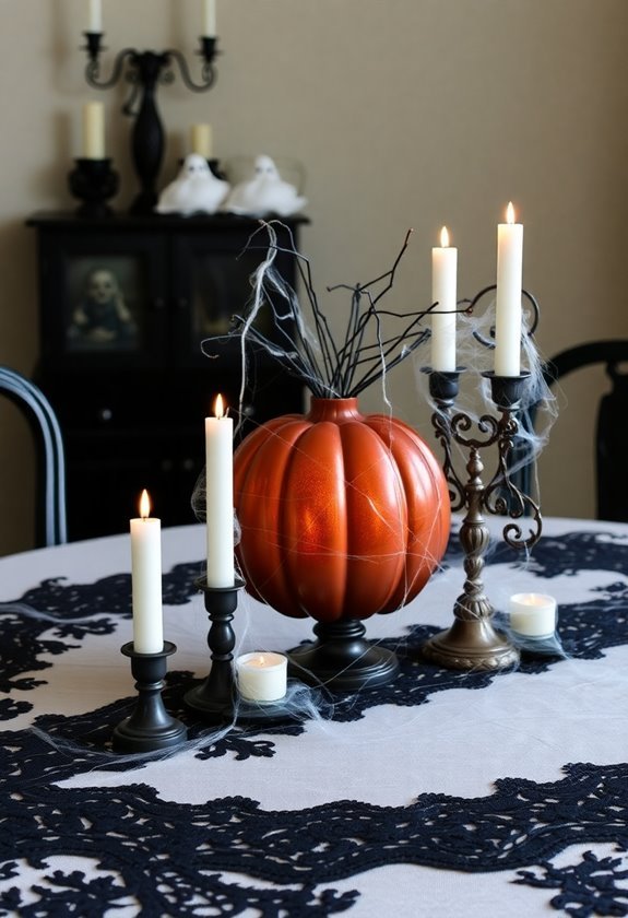 spooky decorative table arrangements