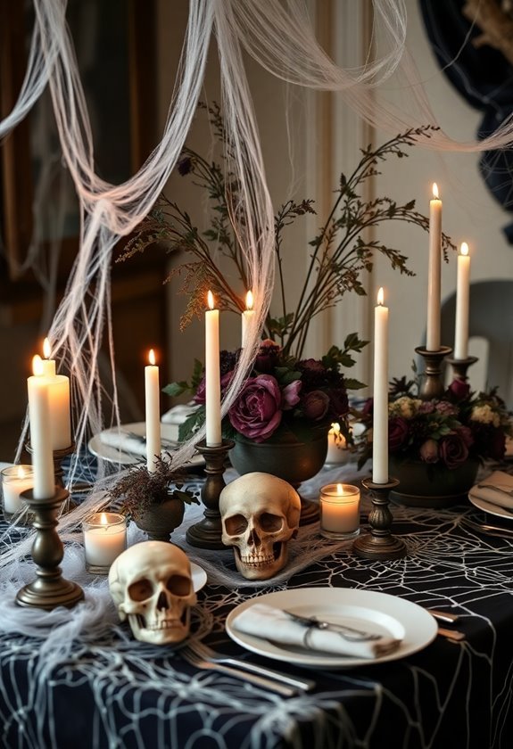 spooky dining ambiance created