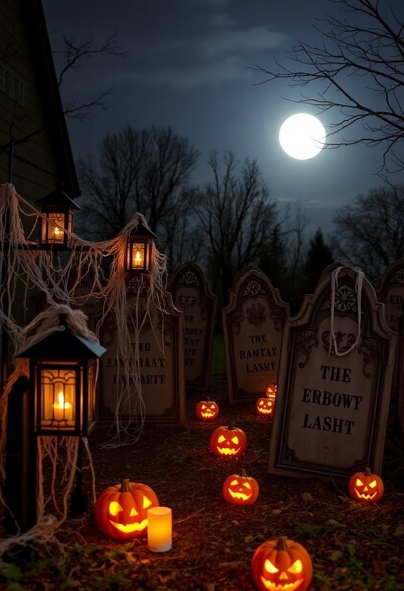 spooky homemade graveyard decoration