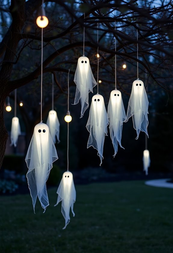 spooky spectral adornments suspended