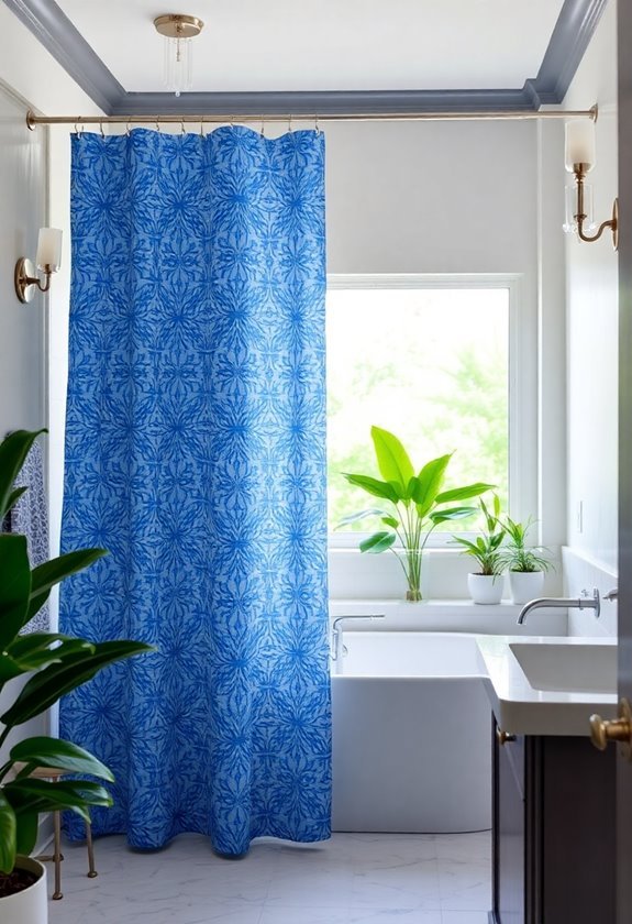 stylish azure bathroom drapes