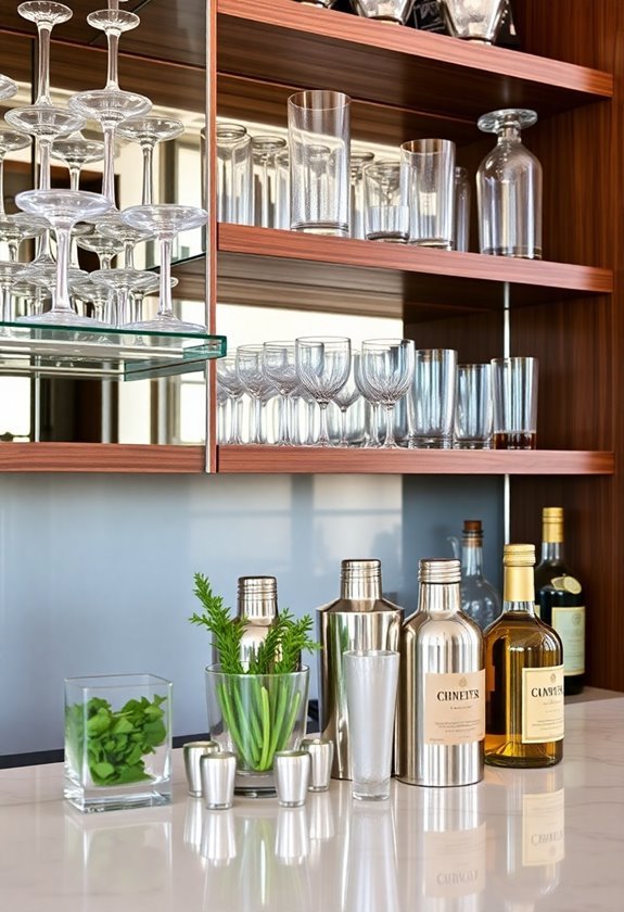 stylish cocktail arrangement display