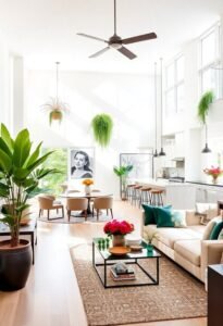 stylish open floor decor