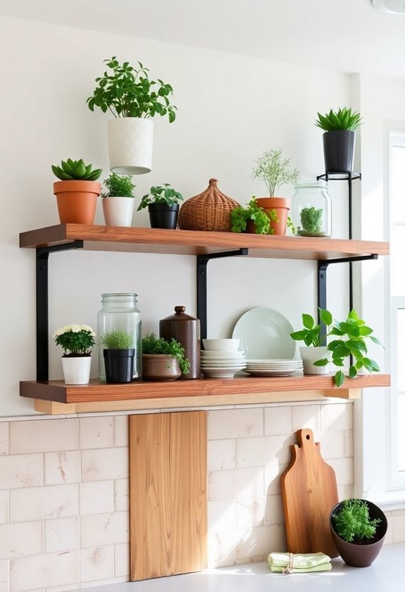 stylish storage above cabinets