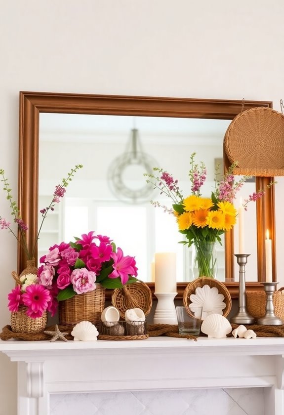 summer mantel decor inspiration