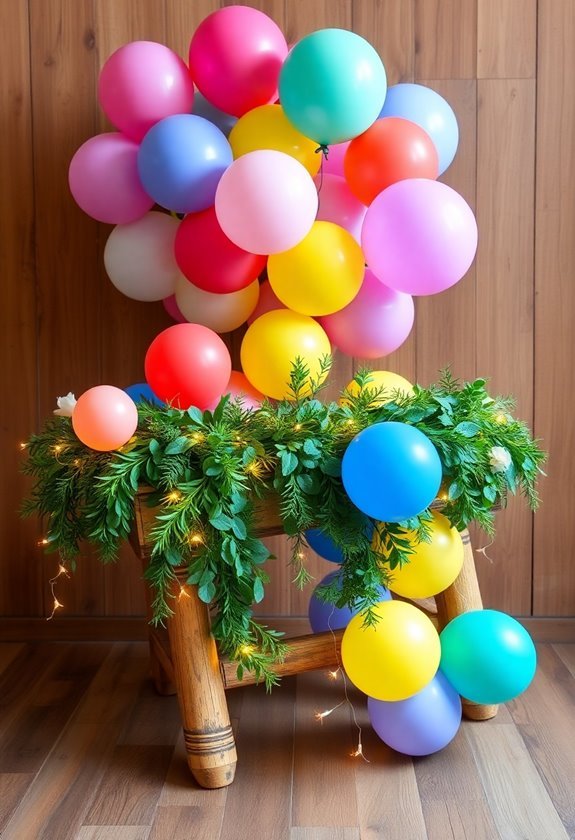 table decor with balloons