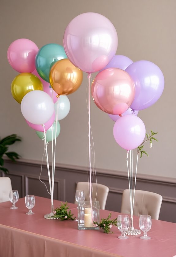 table decorated with balloons