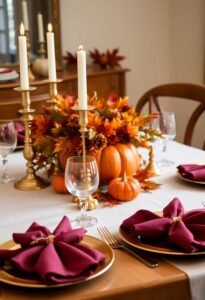 thanksgiving dinner table decor