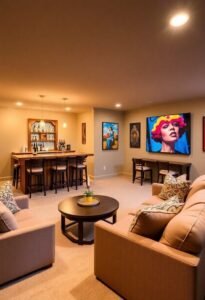 transform unfinished basement decor