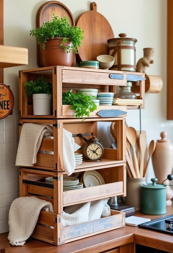 upcycled crate storage solution