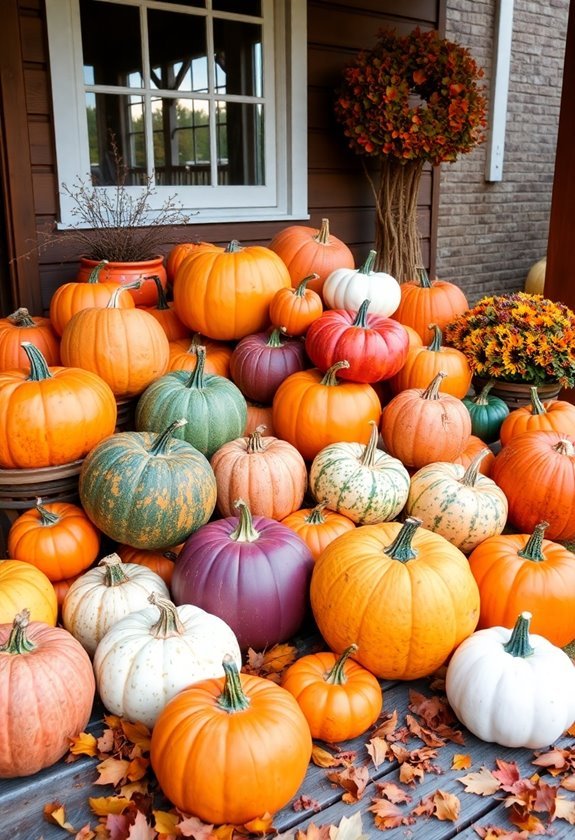 vibrant autumn pumpkin arrangements