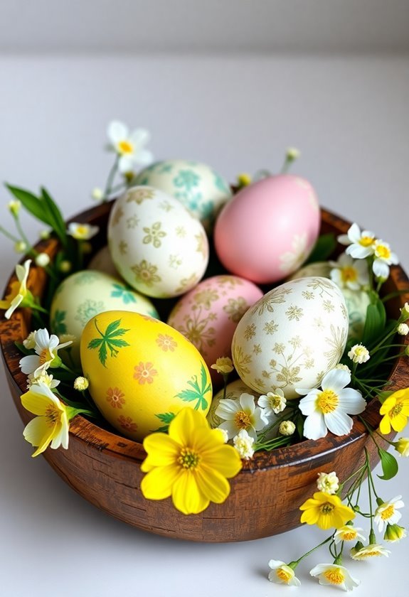 vibrant decorated easter eggs