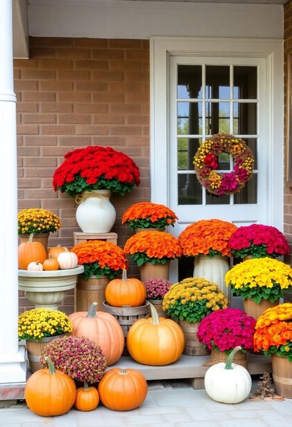 vibrant decorative autumn pumpkins