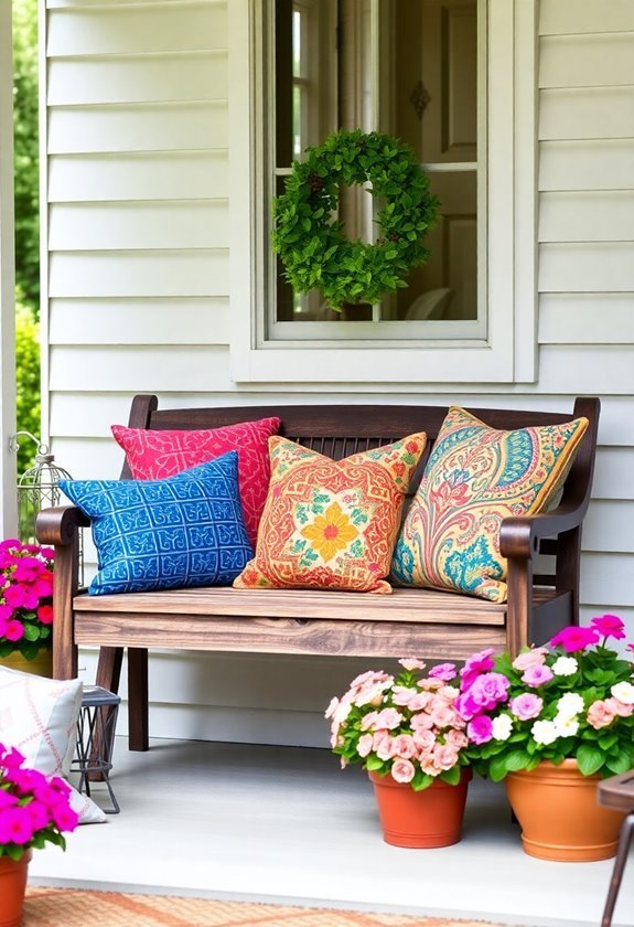 vibrant decorative cushion accents