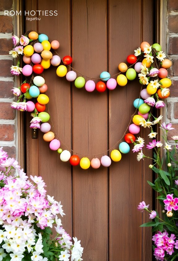 vibrant decorative egg strings