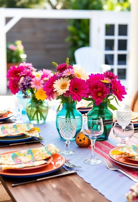 vibrant dining table decor