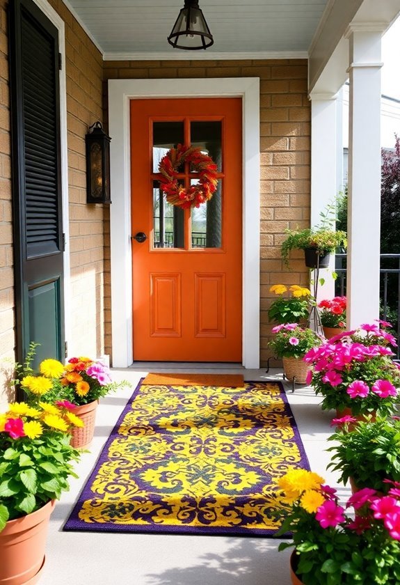 vibrant entryway floor decor