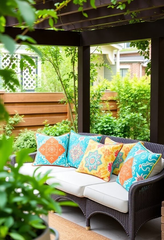 vibrant outdoor cushion accents