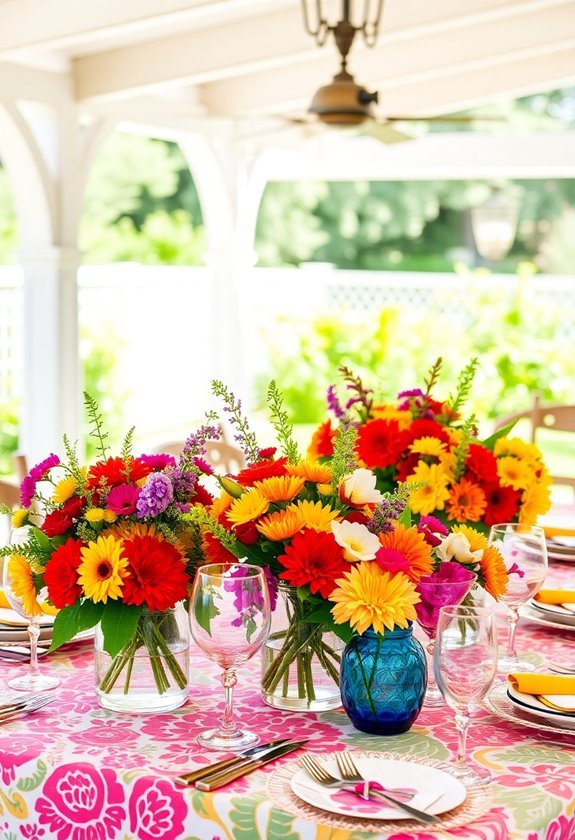 vibrant summer table decorations