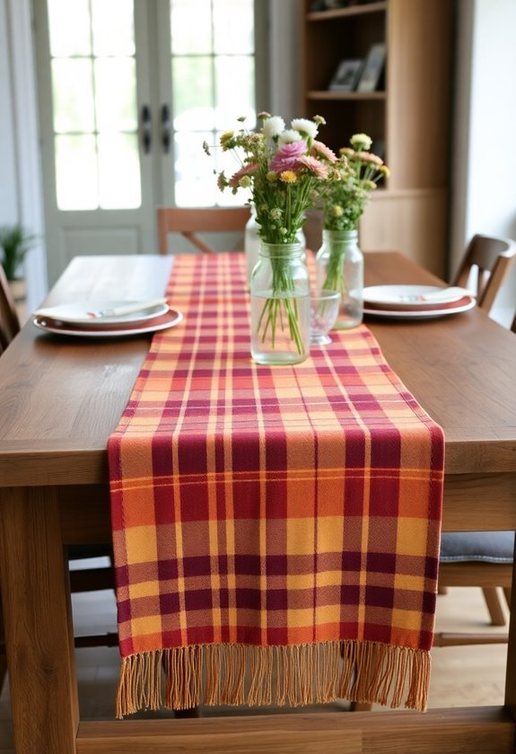 warm textile dining decor