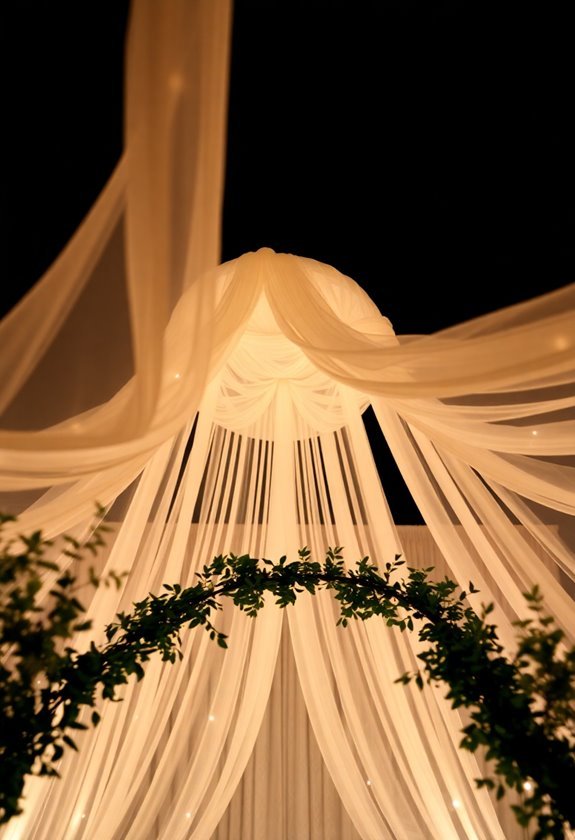 whimsical textile overhead structures